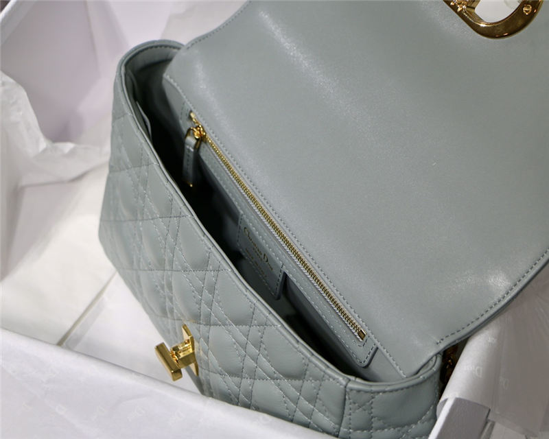 MEDIUM Dior CARO BAG Supple Cannage Calfskin Grey High