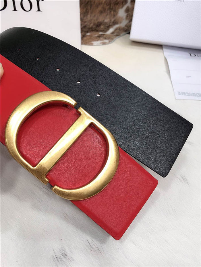 Dior 30 MONTAIGNE BELT 70MM Calfskin Black&Red High