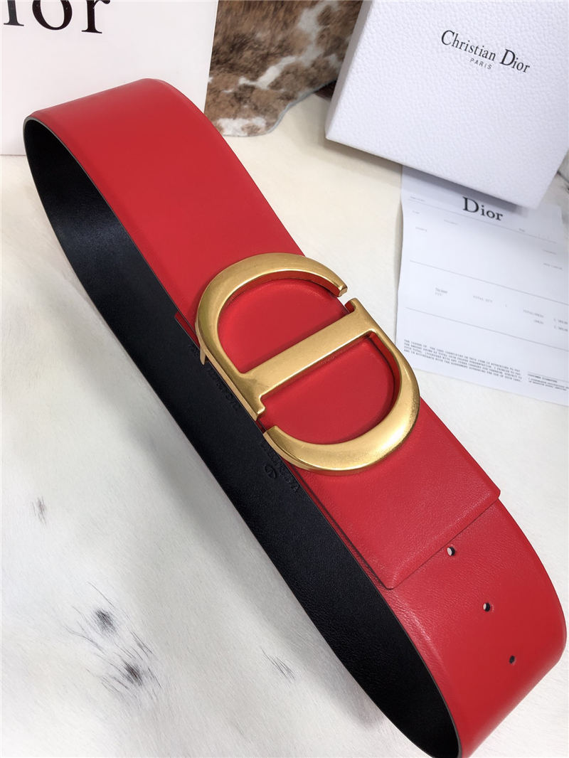 Dior 30 MONTAIGNE BELT 70MM Calfskin Black&Red High