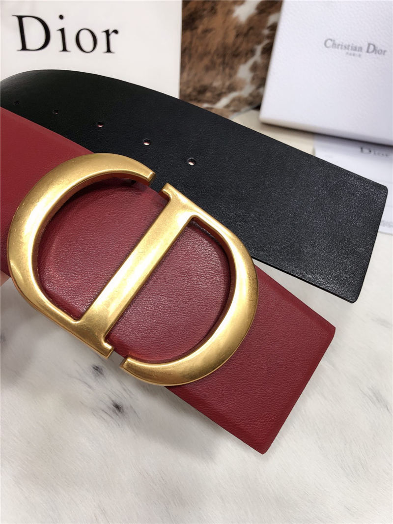 Dior 30 MONTAIGNE BELT 70MM Calfskin Black&Wine High