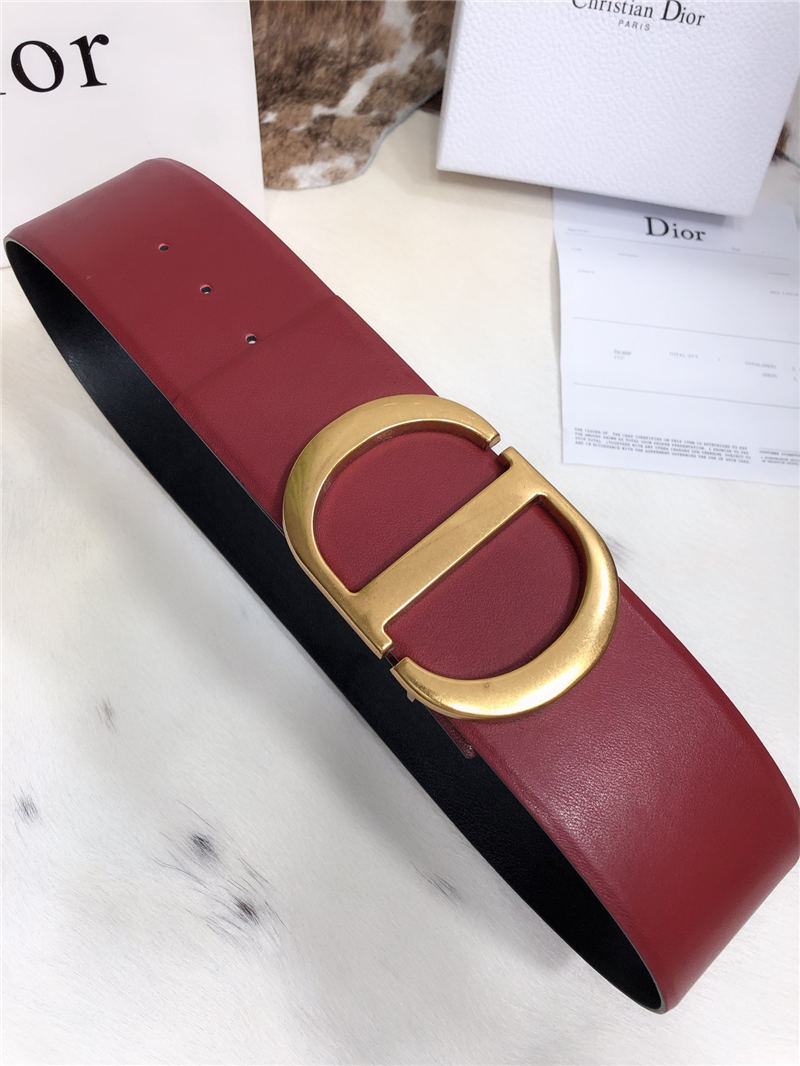 Dior 30 MONTAIGNE BELT 70MM Calfskin Black&Wine High