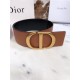 Dior 30 MONTAIGNE BELT 70MM Calfskin Black&Camel High