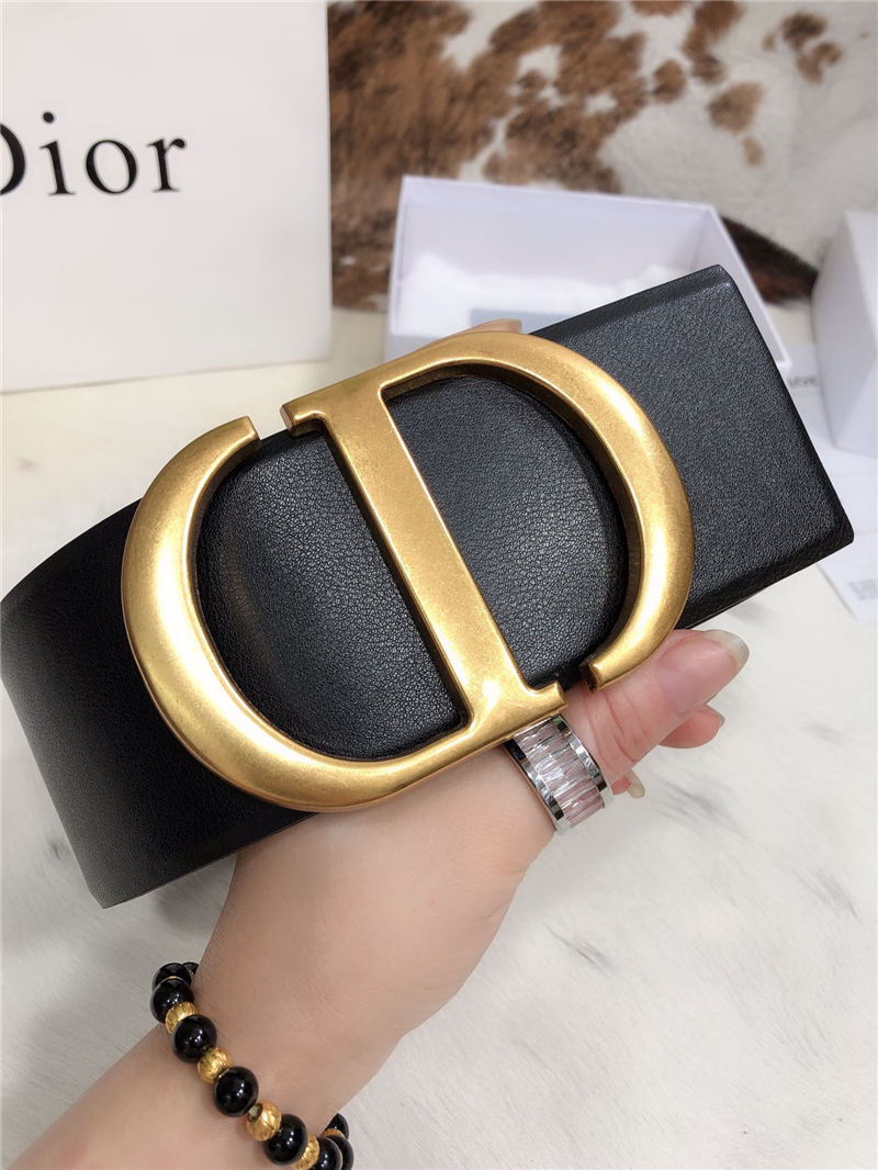 Dior 30 MONTAIGNE BELT 70MM Calfskin Black High