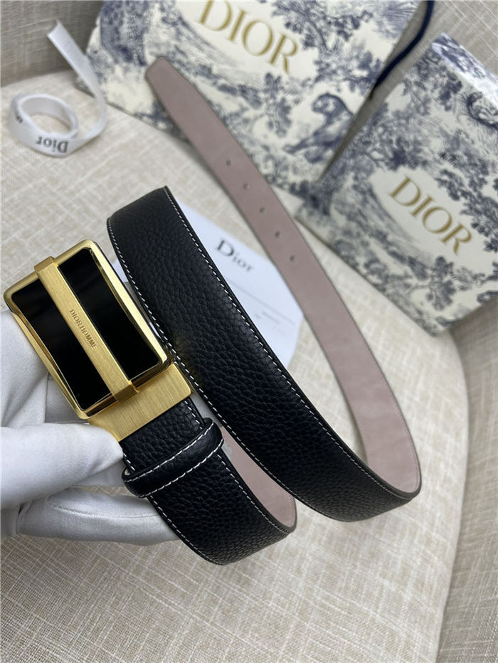 Dior BELT 35MM Calfskin Black Gold High