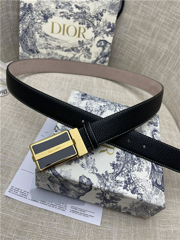 Dior BELT 35MM Calfskin Black Gold High