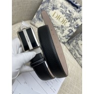 Dior BELT 35MM Calfskin Black Silver High