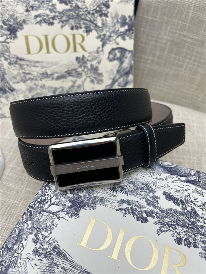 Dior BELT 35MM Calfskin Black Silver High