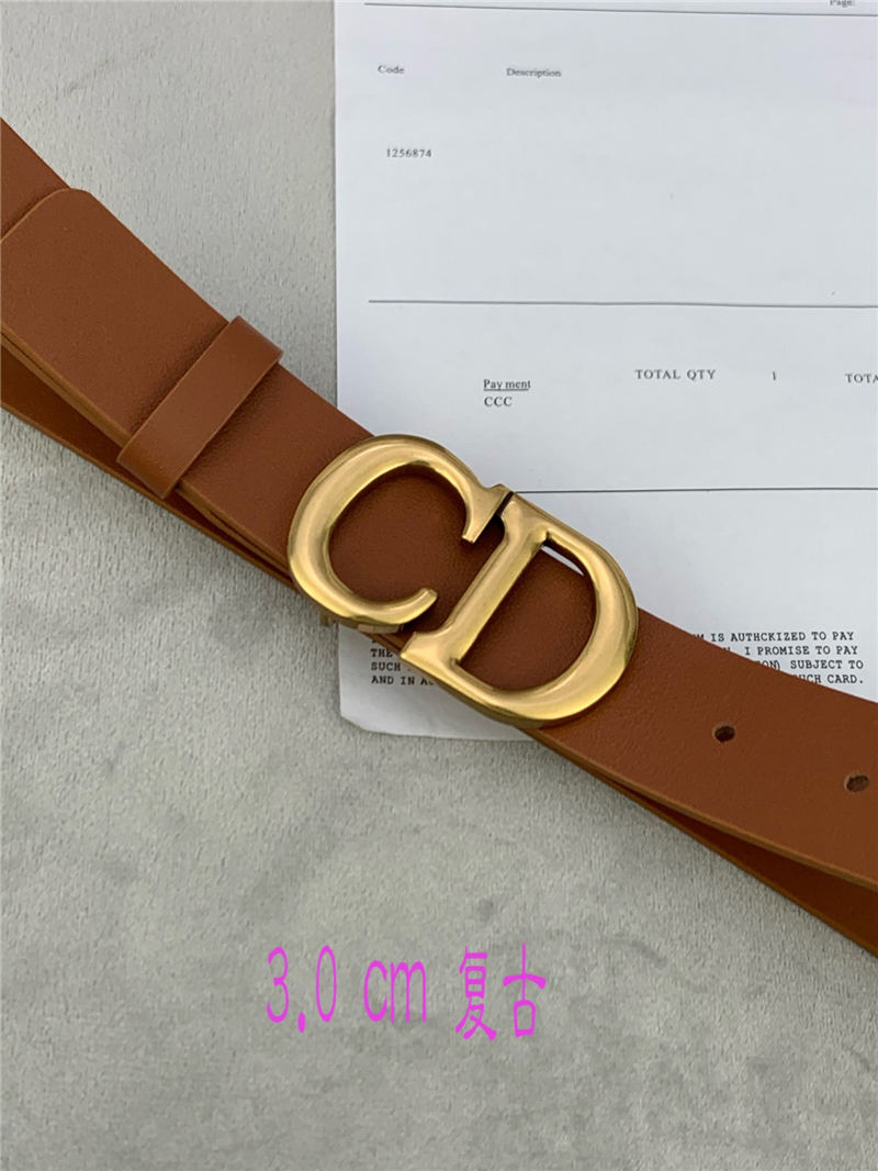 Dior SADDLE BELT 30MM Smooth Calfskin Camel High