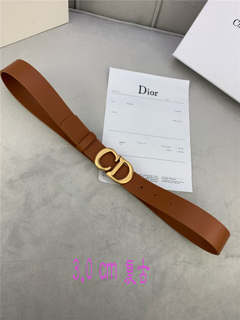 Dior SADDLE BELT 30MM Smooth Calfskin Camel High