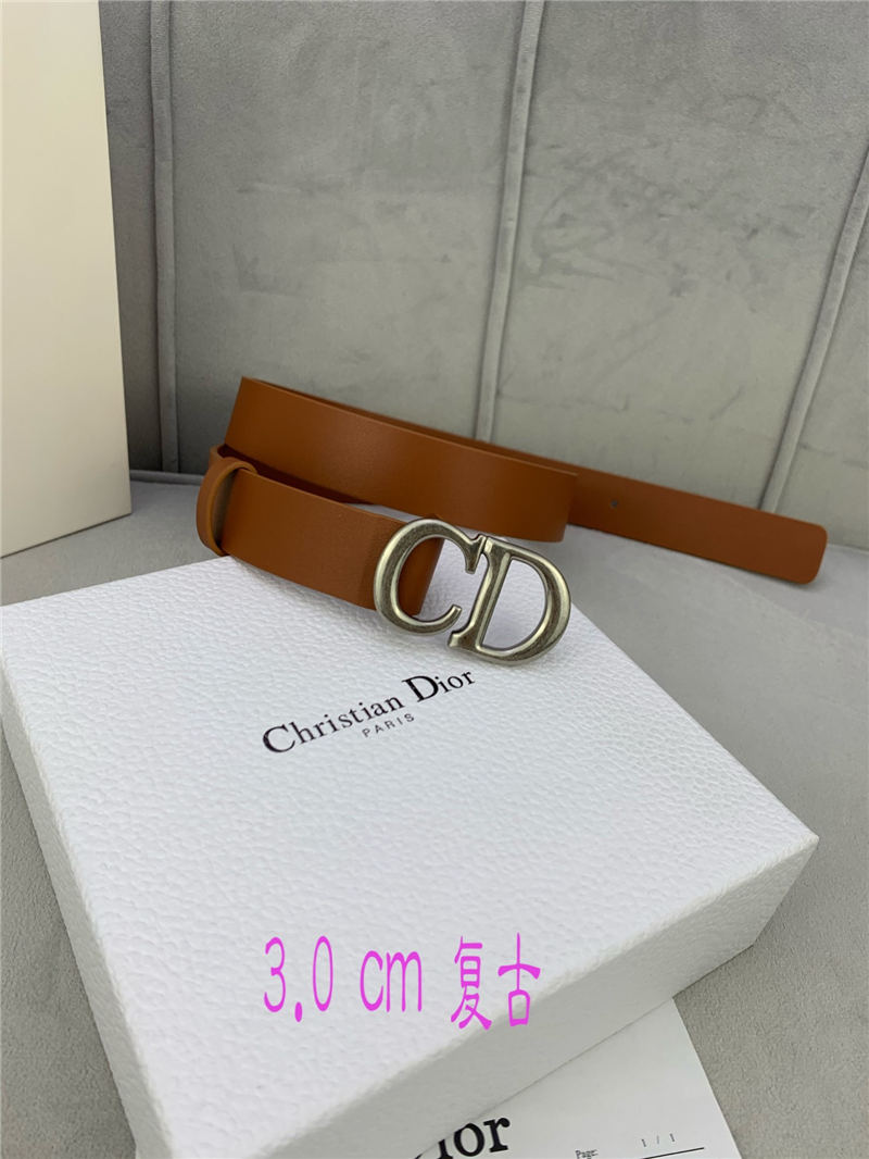 Dior SADDLE BELT 30MM Smooth Calfskin Camel High