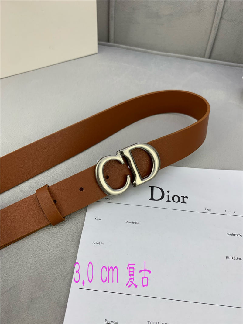 Dior SADDLE BELT 30MM Smooth Calfskin Camel High