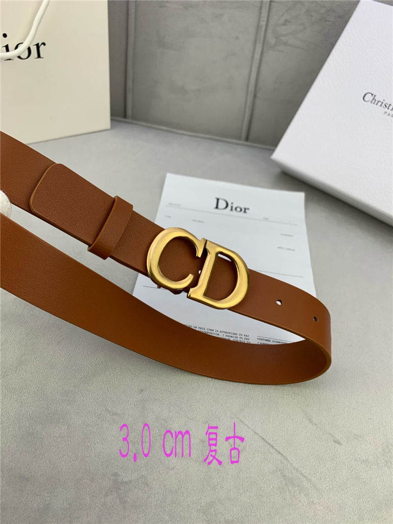 Dior SADDLE BELT 30MM Smooth Calfskin Camel High