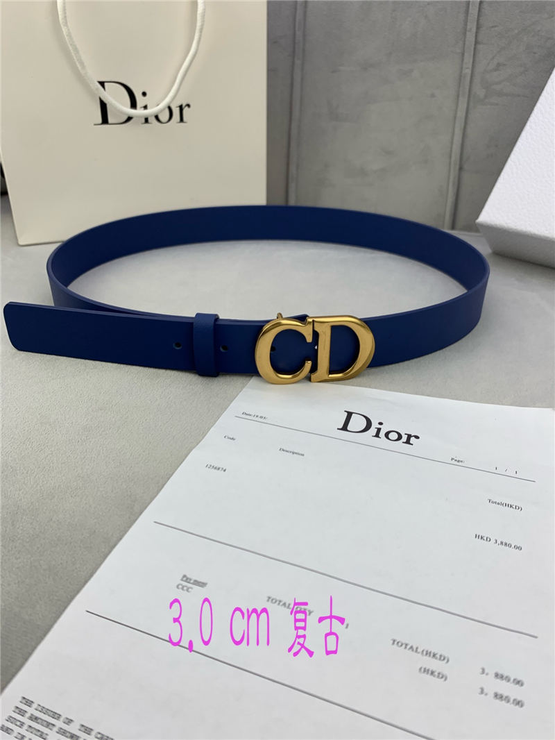 Dior SADDLE BELT 30MM Smooth Calfskin Royal Blue High