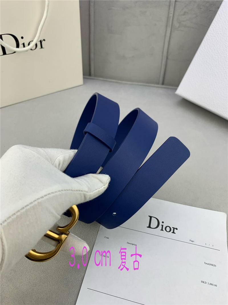 Dior SADDLE BELT 30MM Smooth Calfskin Royal Blue High