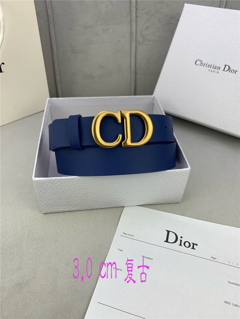 Dior SADDLE BELT 30MM Smooth Calfskin Royal Blue High