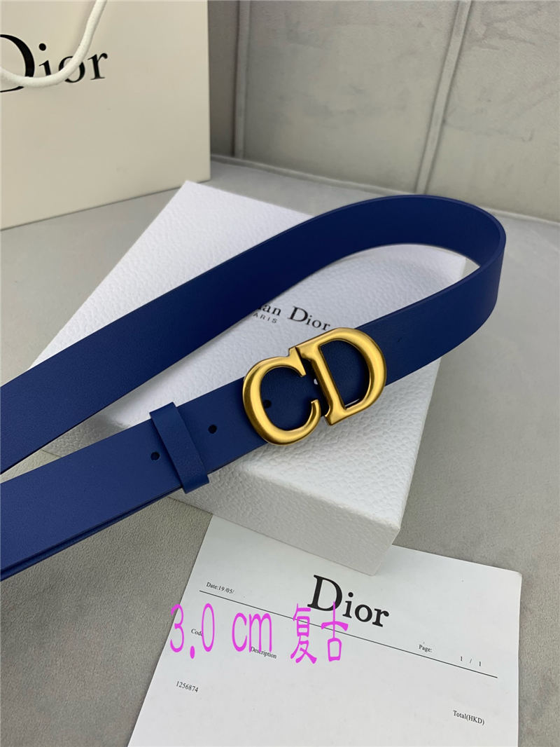 Dior SADDLE BELT 30MM Smooth Calfskin Royal Blue High