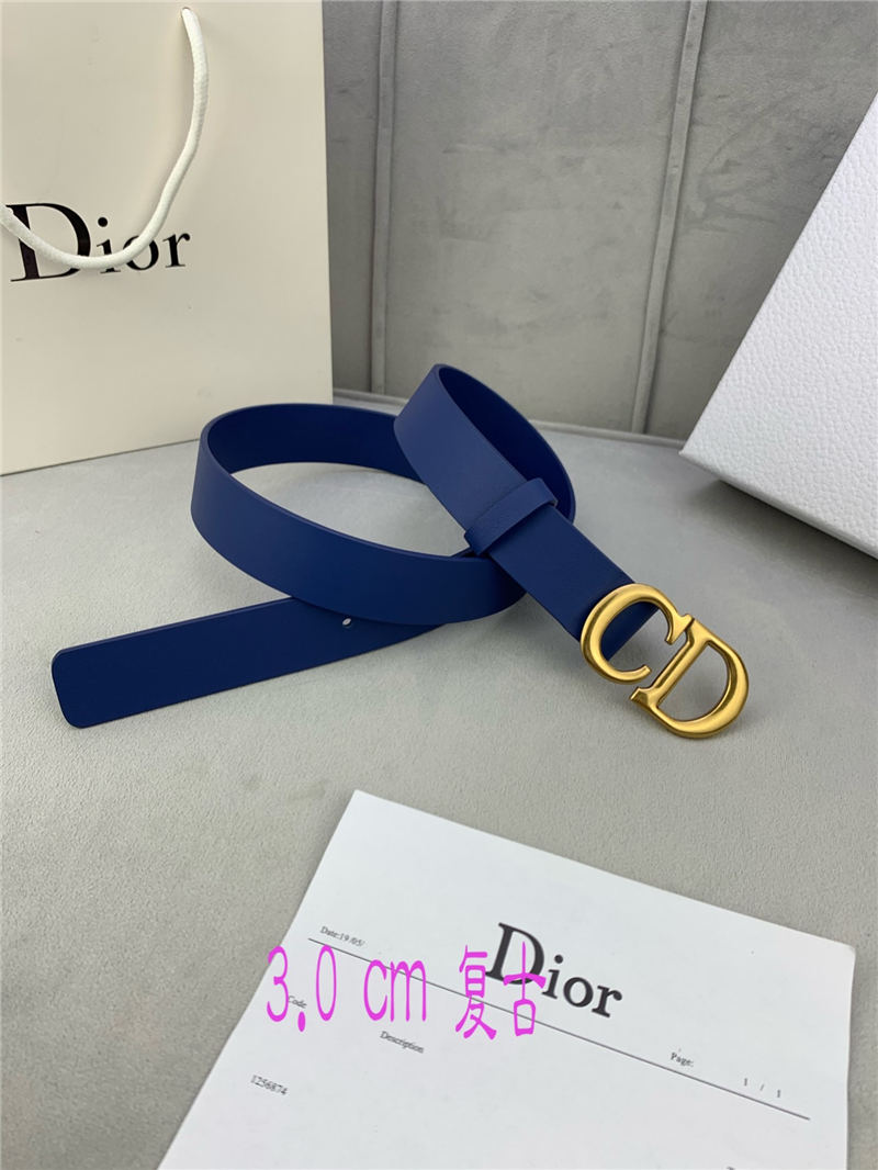 Dior SADDLE BELT 30MM Smooth Calfskin Royal Blue High