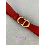 Dior SADDLE BELT 30MM Smooth Calfskin Red High