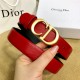 Dior SADDLE BELT 30MM Ultrasoft Calfskin Black&Red High