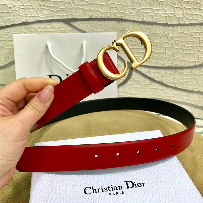 Dior SADDLE BELT 30MM Ultrasoft Calfskin Black&Red High