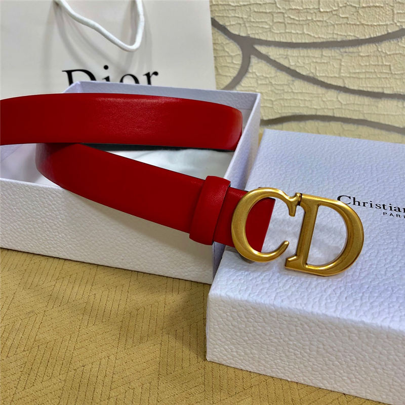 Dior SADDLE BELT 30MM Ultrasoft Calfskin Black&Red High