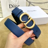 Dior SADDLE BELT 30MM Ultrasoft Calfskin Black&Navy High