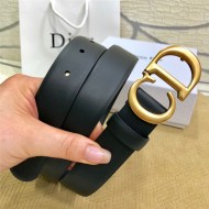 Dior SADDLE BELT 30MM Ultrasoft Calfskin Black&Black High