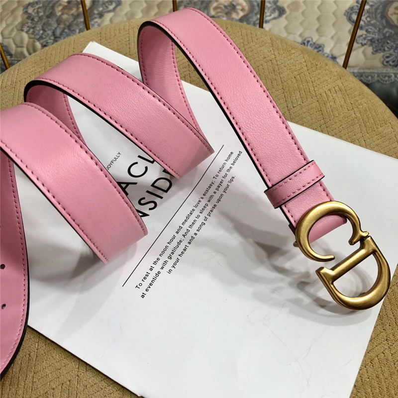 Dior SADDLE BELT 30MM Ultrasoft Calfskin Double Pink High