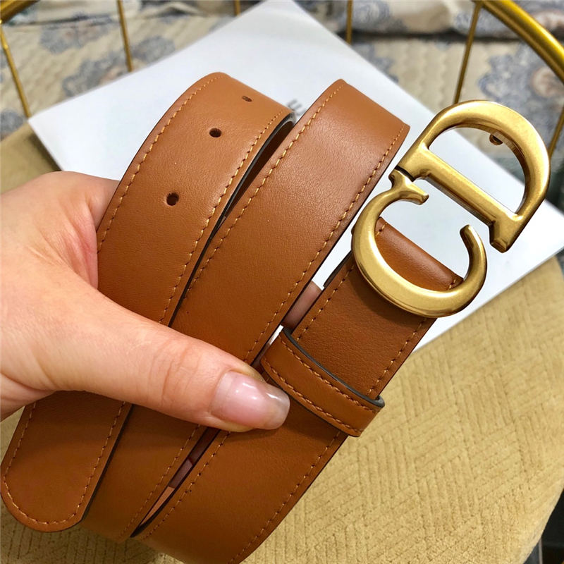 Dior SADDLE BELT 30MM Ultrasoft Calfskin Double Camel High