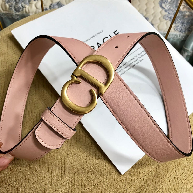 Dior SADDLE BELT 30MM Ultrasoft Calfskin Double Blush High