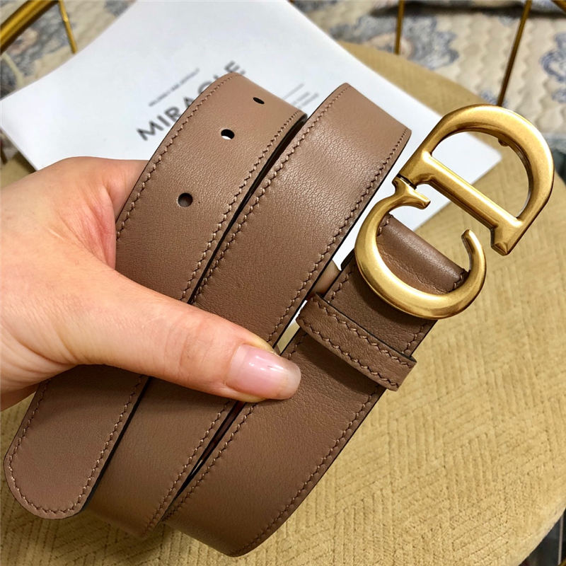 Dior SADDLE BELT 30MM Ultrasoft Calfskin Double Taupe High