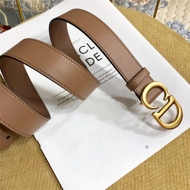 Dior SADDLE BELT 30MM Ultrasoft Calfskin Double Taupe High