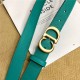 Dior SADDLE BELT 30MM Ultrasoft Calfskin Double Green High