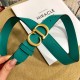 Dior SADDLE BELT 30MM Ultrasoft Calfskin Double Green High