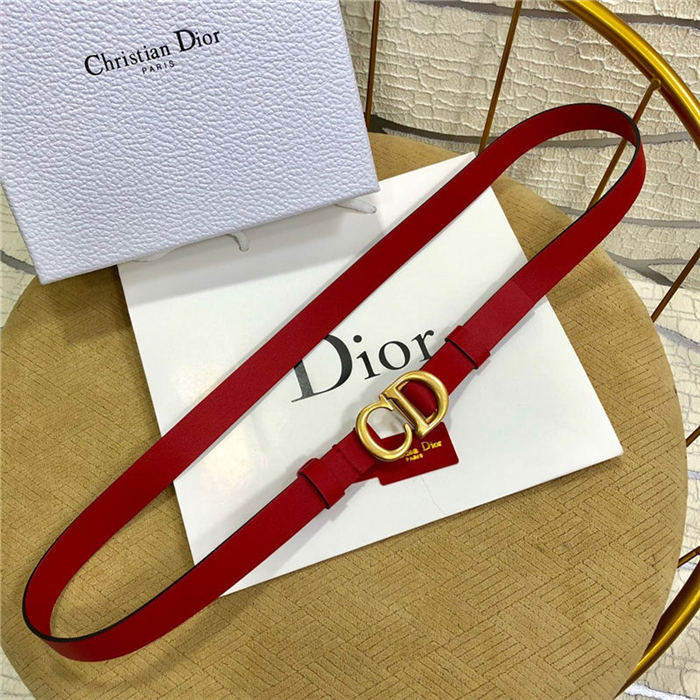 Dior SADDLE BELT 20MM Ultrasoft Calfskin Double Red High