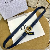 Dior SADDLE BELT 20MM Ultrasoft Calfskin Double Navy High