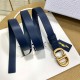 Dior SADDLE BELT 20MM Ultrasoft Calfskin Double Navy High