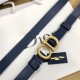 Dior SADDLE BELT 20MM Ultrasoft Calfskin Double Navy High