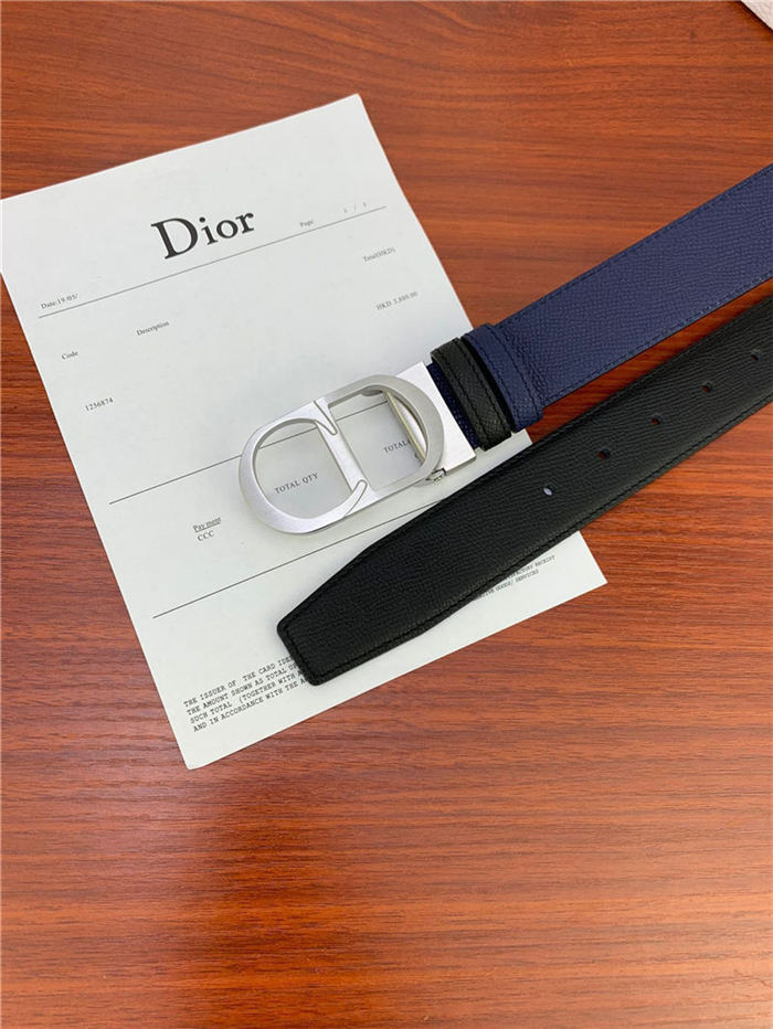 Dior CD BELT 35MM Epsom Calfskin Navy/Black High