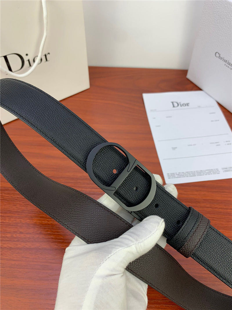 Dior CD BELT 35MM Epsom Calfskin Coffee/Black High