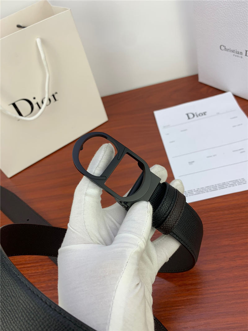 Dior CD BELT 35MM Epsom Calfskin Coffee/Black High