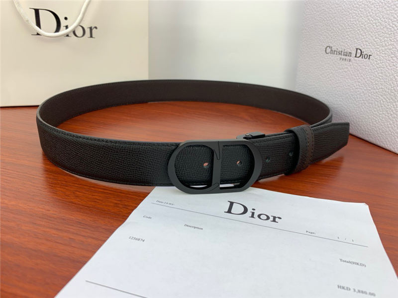 Dior CD BELT 35MM Epsom Calfskin Coffee/Black High