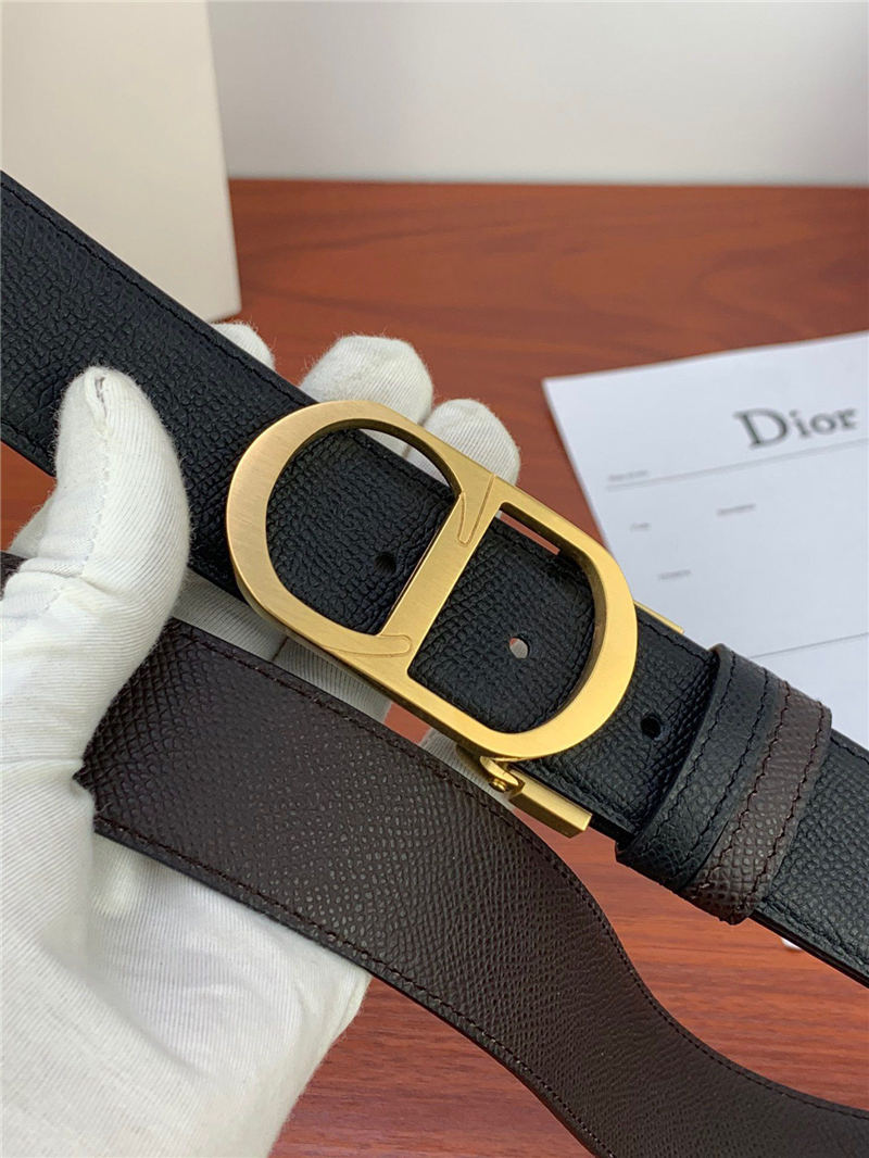 Dior CD BELT 35MM Epsom Calfskin Coffee/Black High