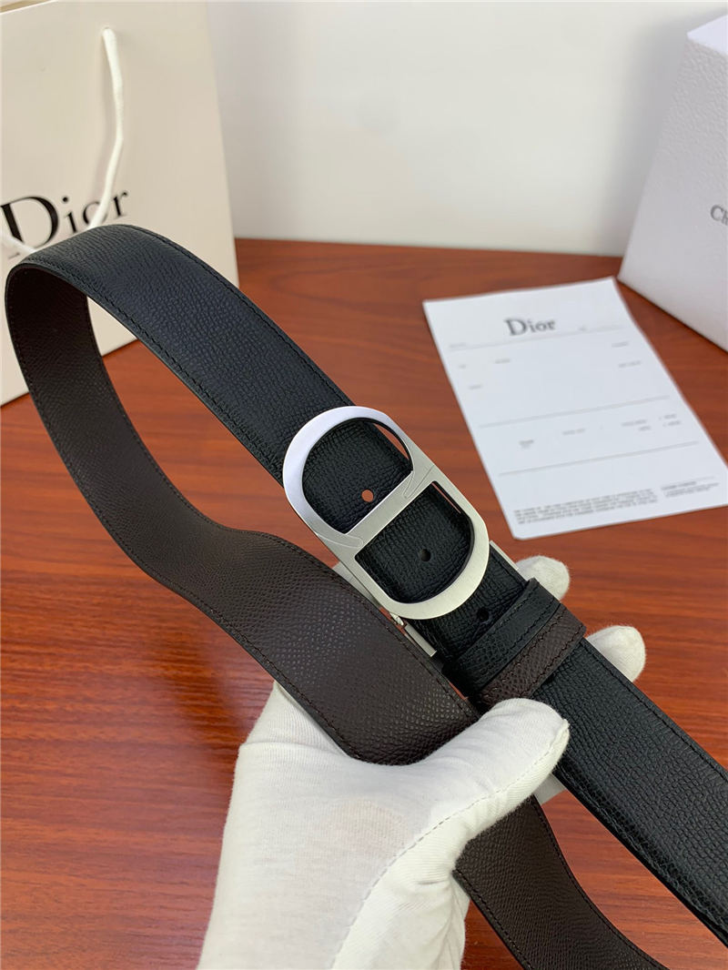 Dior CD BELT 35MM Epsom Calfskin Coffee/Black High