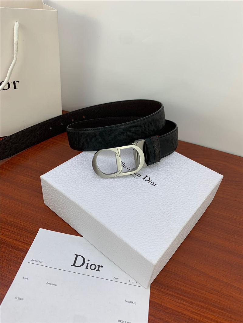 Dior CD BELT 35MM Epsom Calfskin Coffee/Black High