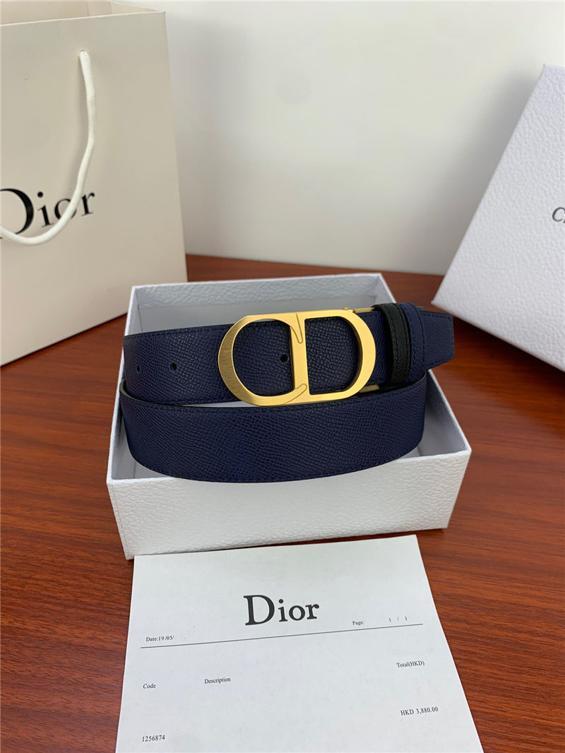 Dior CD BELT 35MM Epsom Calfskin Navy/Black High