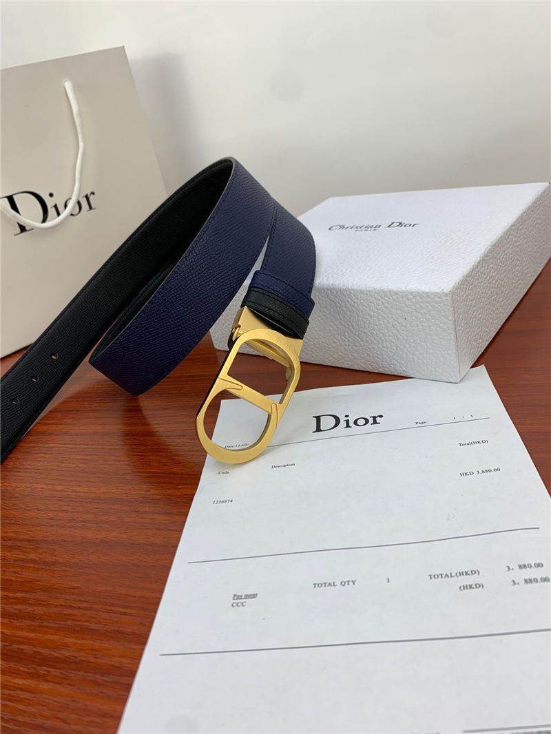 Dior CD BELT 35MM Epsom Calfskin Navy/Black High