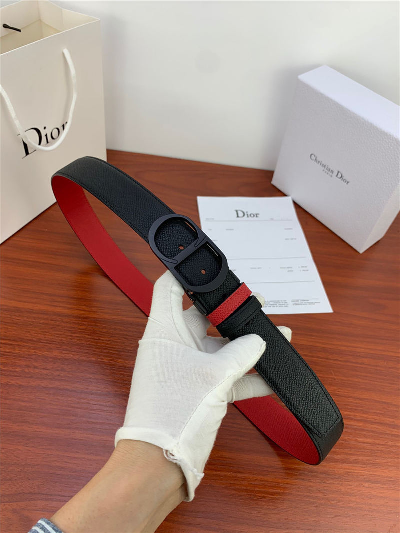 Dior CD BELT 35MM Epsom Calfskin Red/Black High