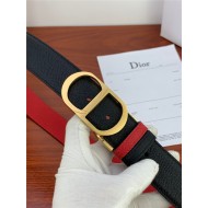 Dior CD BELT 35MM Epsom Calfskin Red/Black High