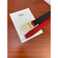 Dior CD BELT 35MM Epsom Calfskin Red/Black High